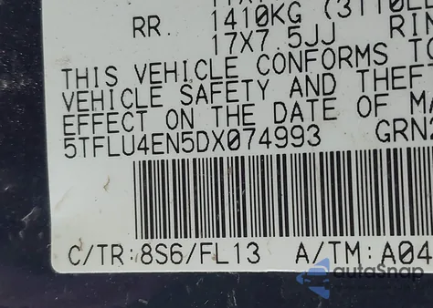 2013 Toyota Tacoma Base V6 from USA, damaged, VIN 5TFLU4EN5DX074993